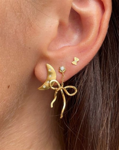 Stine A - Bella Moon With Four Stones Single Ørering - Guldfarvet